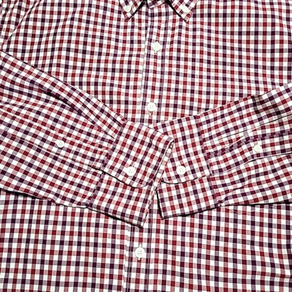 J. Crew Men's Shirt Size L Slim Fit Red Checked Button Up Long Sleeve Preppy - Picture 5 of 11